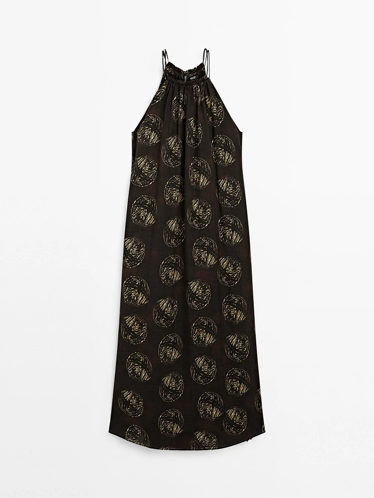 Robe longue imprimée ramie