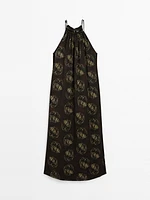 Robe longue imprimée ramie