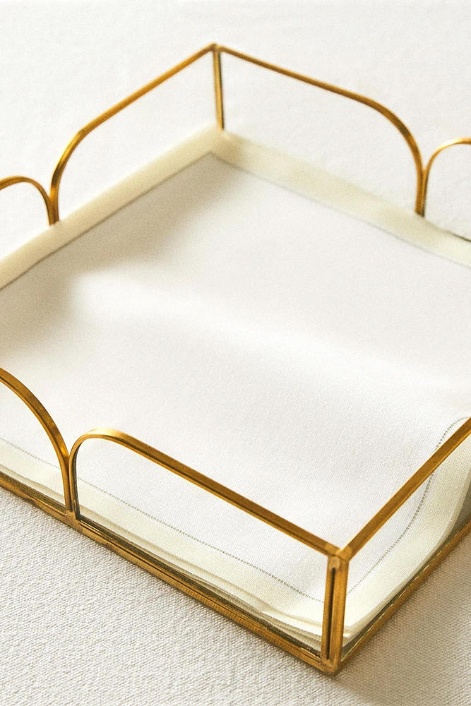 PORTE-SERVIETTES MÉTAL ET VERRE RECYCLABLE