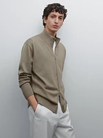 Cardigan maille fermeture Éclair coton