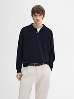Pull en maille à col polo 100 % cachemire