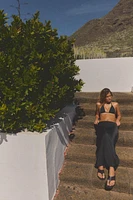 SATIN MIDI SKIRT