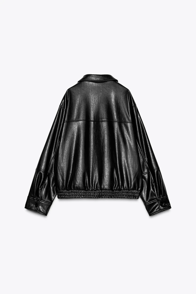 BLOUSON AVIATEUR EN MATIÈRE SYNTHÉTIQUE