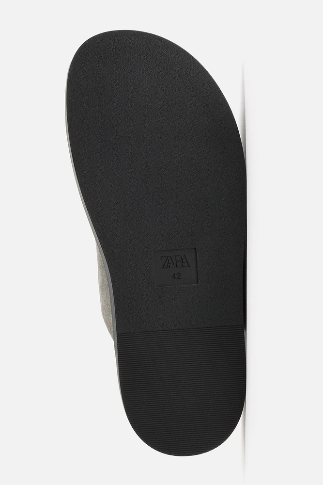 DOUBLE STRAP LEATHER SANDALS