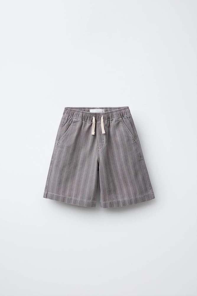 PRINTED ELASTIC WAISTBAND SHORTS