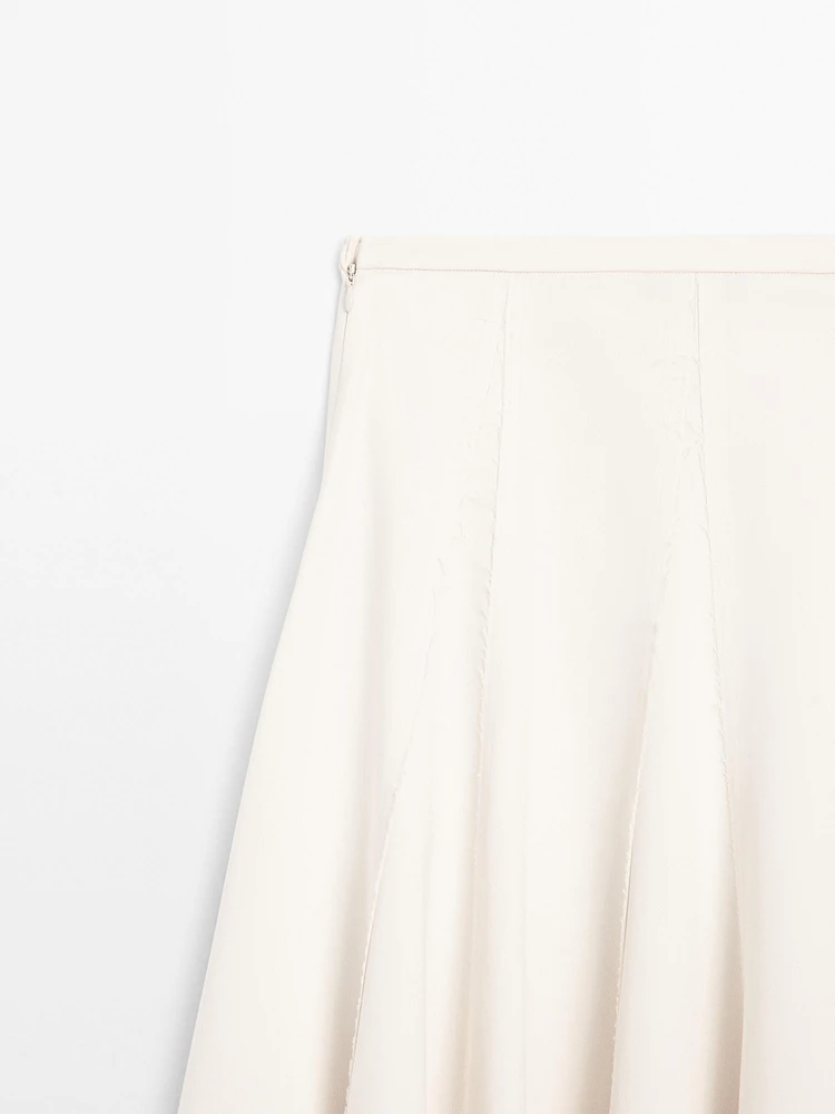 Flounce midi skirt with contrasting detail