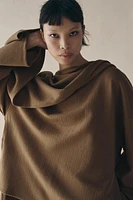 SWEATER WITH SCARF OVERLAY
