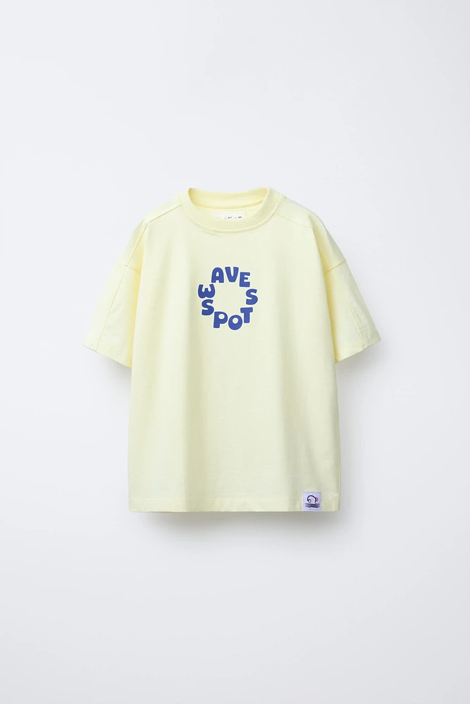 TEXT AND LABEL PRINT T-SHIRT