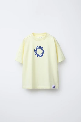TEXT AND LABEL PRINT T-SHIRT