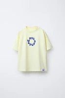 TEXT AND LABEL PRINT T-SHIRT