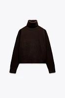 PLAIN HIGH COLLAR SWEATER