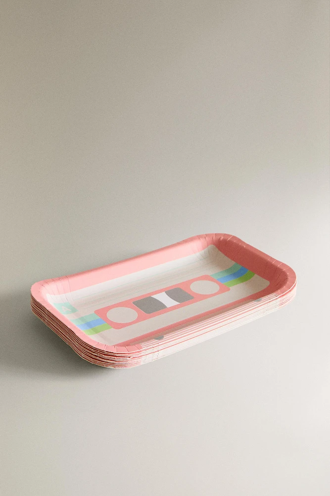CHILDREN’S SET OF CASSETTE PAPER PLATES (SET OF 12)