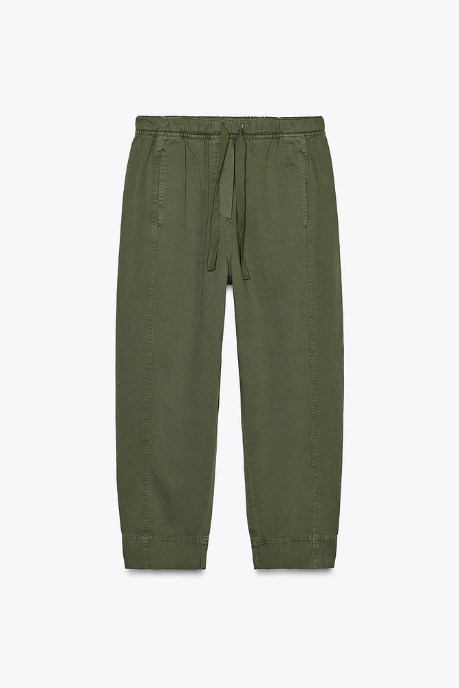 ELASTIC WAISTBAND COTTON PANTS