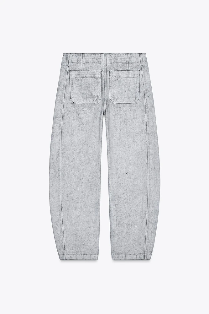 ZW COLLECTION TAPERED COATED MID-RISE JEANS