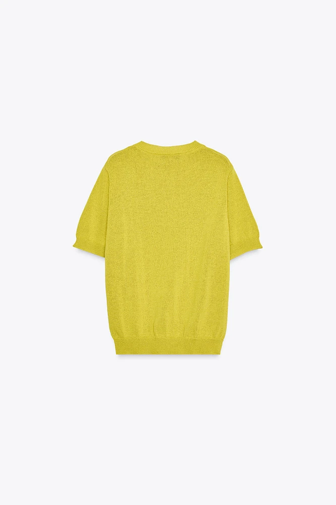 TOP RUSTIQUE EN MAILLE UNI