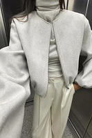 BLOUSON BOMBER DOUX À FINITIONS ÉLASTIQUES