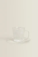 BOROSILICATE GLASS COFFEE CUP AND SAUCER