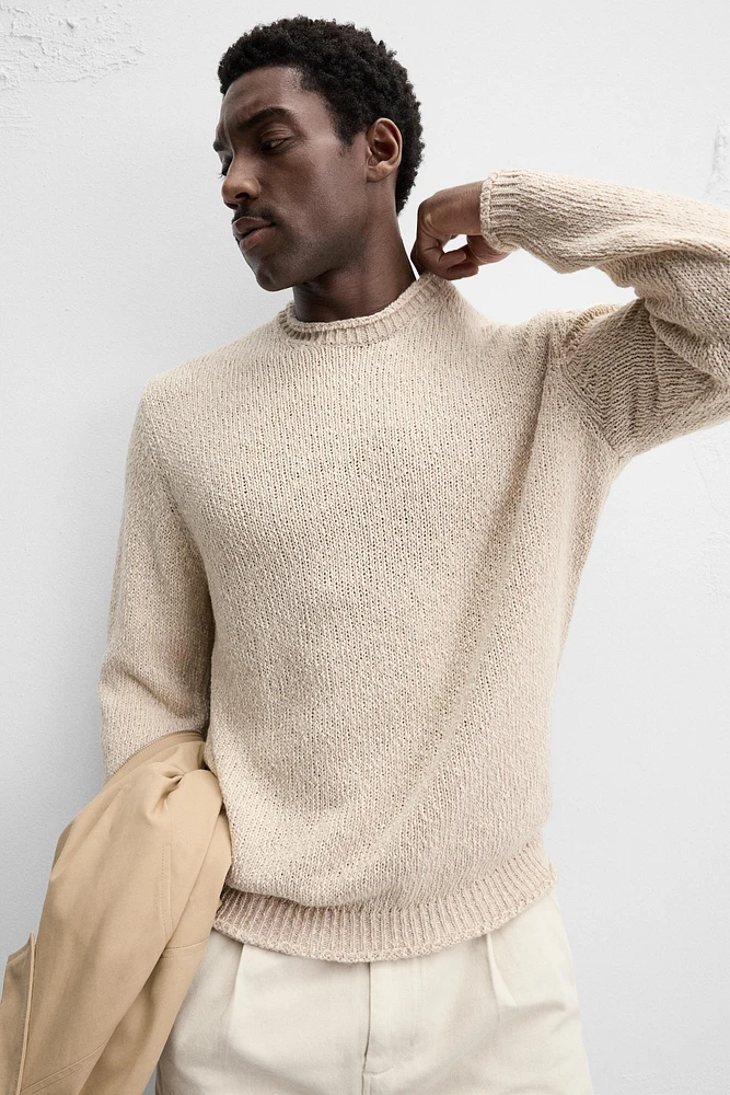 RUSTIC TEXTURED KNIT SWEATER