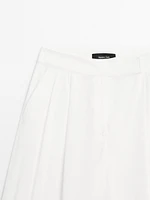 Pantalon palazzo lin à pinces