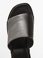 Soft high-heel slide sandals