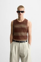 LINEN VISCOSE KNIT TANK TOP