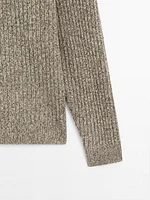 Pull en maille moulinée de laine mélangée