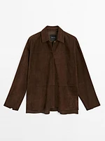 Surchemise en cuir finition daim