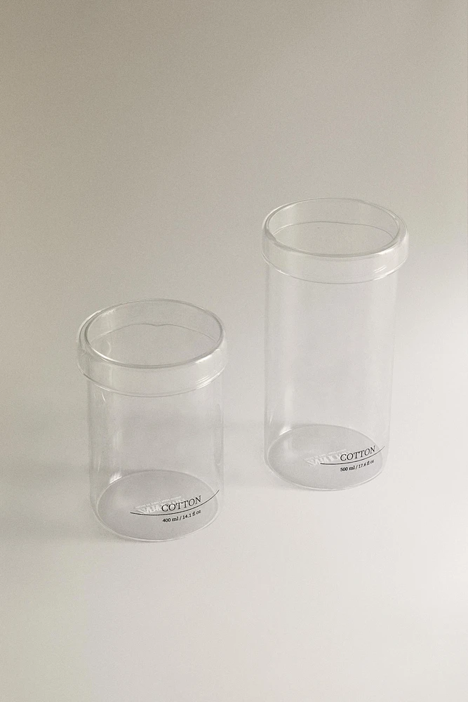 BOROSILICATE BATHROOM JAR WITH TEXT
