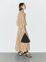 Check print godet midi skirt - STUDIO