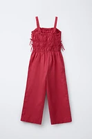 LINEN BOW LONG JUMPSUIT