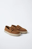 SPLIT LEATHER SPORT LOAFERS