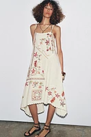 ZW COLLECTION FLORAL EMBROIDERED ASYMMETRIC DRESS