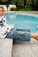 WIDE-FIT DENIM SHORTS