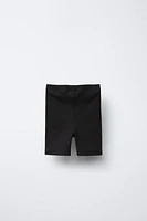 RIB-KNIT BIKE SHORTS