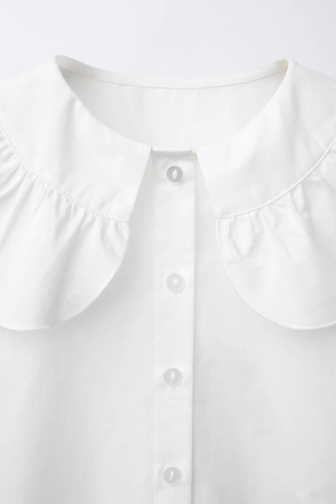 CHEMISE EN POPELINE À COL