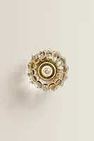 LOT BOUTONS DE PORTE ACRYLIQUE FLEUR (LOT DE 2)