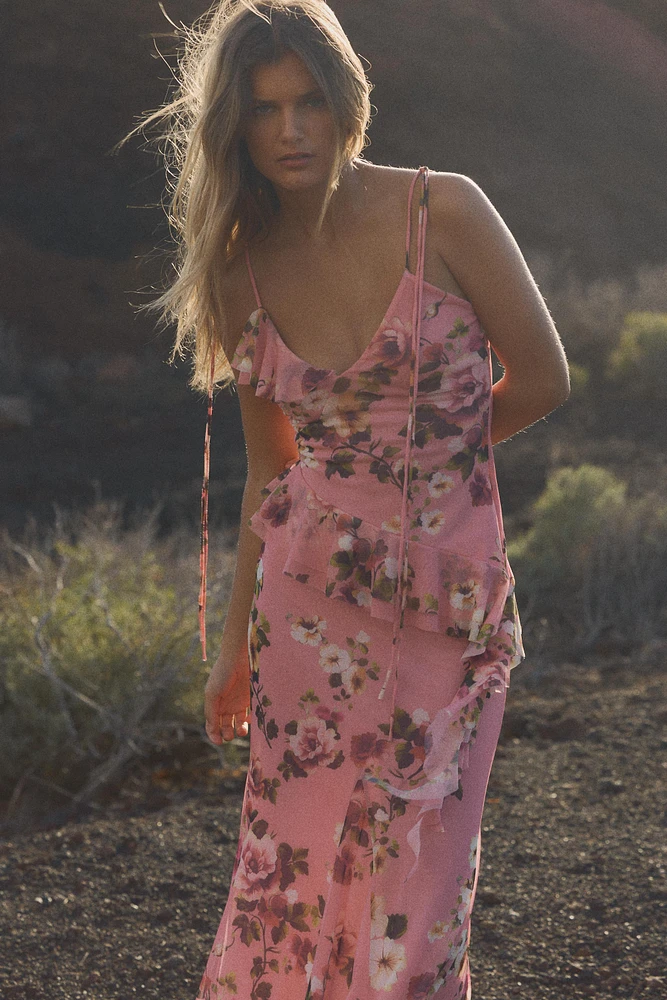PRINTED TULLE CAMISOLE