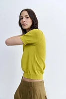 TOP RUSTIQUE EN MAILLE UNI