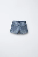 SHORT EN DENIM AVEC STRASS ÉTOILES