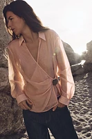 GOLD APPLIQUÉ WRAP SHIRT