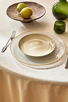 ASSIETTE DE PRÉSENTATION VERRE RECYCLABLE RELIEF FILET DORÉ
