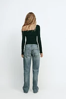 ASYMMETRIC NECKLINE TOP