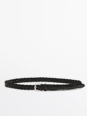 Braided leather belt