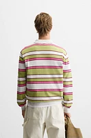 STRIPED KNIT POLO SHIRT