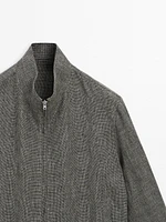 Blouson texturé délavé en lin mélangé
