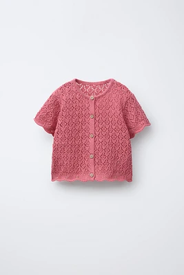 TOP EN MAILLE POINTELLE
