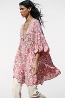 PUFF SLEEVE PRINT DRESS