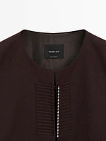 Linen blend beaded waistcoat