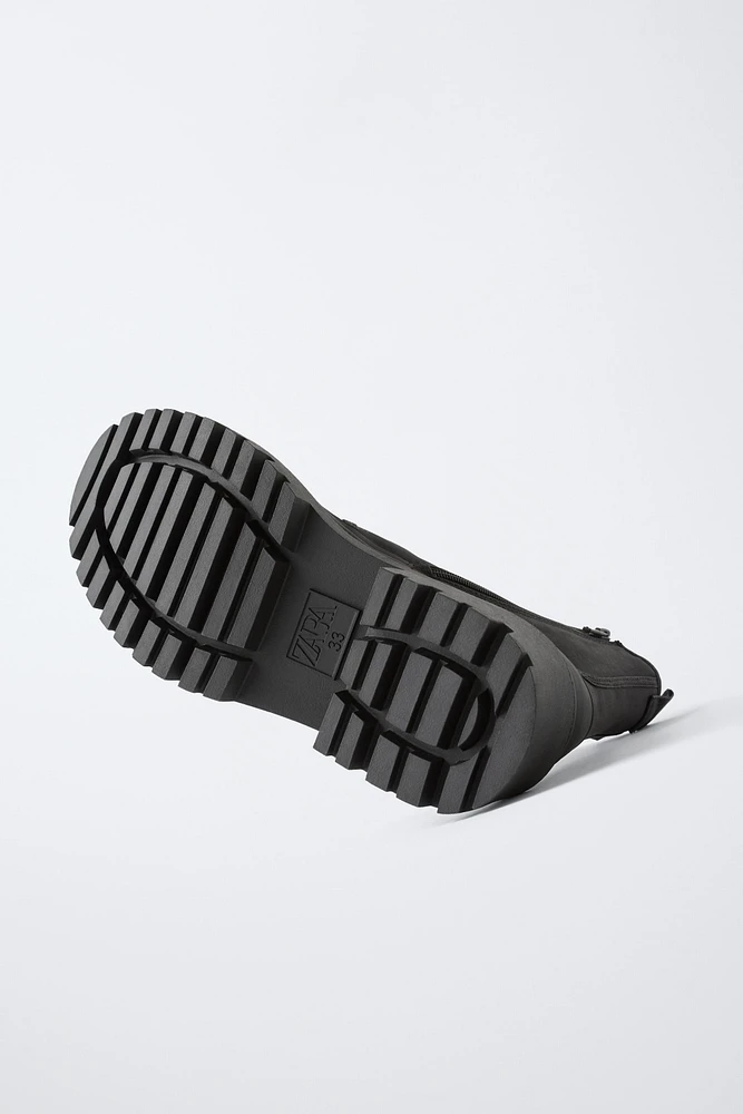 WOVEN LACED ANKLE BOOTS