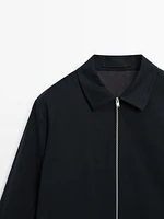 Cotton blend zip-up jacket